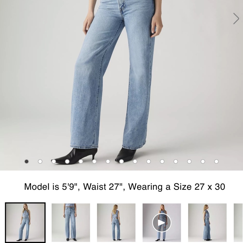 Levi Light Blue ribcage wide leg Jeans